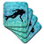 3dRose Scuba Diver Silhouette in Blue Bubbles with Adventure Word Art - Ceramic Tile Coasters, set of 4 (cst_173214_3)