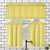 No. 918 Martine Microfiber Semi-Sheer Rod Pocket Kitchen Curtain Valance and Tiers Set, 54" x 24" 3-Piece, Yellow
