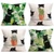 Easternproject 4 Pack Black Cat Meow Pillow Covers 18x18 Inch Decorative Tropical Succulent Plants Palm Leaves Green Leaf with Cat Animal Throw Pillow Case Cotton Linen Summer Home Decor Cushion Cover