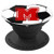 Red Initial Letter M Football Soccer Ball Monogram for Girls PopSockets Grip and Stand for Phones and Tablets