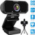 Webcam 1080p HD Computer Camera - Microphone Laptop USB PC Webcam, HD Full Gaming Computer Camera, Recording Pro Video Web Camera for Calling, Conferencing, 110-Degree Live Streaming Widescreen Webcam