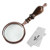 MSLAN Magnifying Glass 10X Antique Copper Handheld with Wooden Handle and Real Glass,Best Reading Magnifier for Elderly,Macular Degeneration