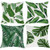 EZVING Pack of 4 Tropical Leaves Throw Pillow Cover Decorative Cotton Linen Burlap Square Outdoor Cushion Cover Pillow Case for Car Sofa Bed Couch 16x16 Inch