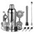 Stainless Steel Bartender Kit 12 Piece Cocktail Shaker Bar Tools Set Home Stylish Bartending Kit with Cocktail Strainer, Martini Shaker, Double Jigger, Bar Spoon, Bottle Opener, Pour Spouts