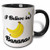 3dRose I Believe In Bananas Two Tone Mug, 11 oz, Black/White