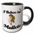 3dRose I Believe In Mullets Two Tone Mug, 11 oz, Black/White