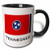 3dRose Tennessee State Flag Two Tone Mug, 11 oz, Black/White