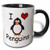 3dRose I love penguins Two Tone Mug, 11 oz, Black/White