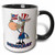 3dRose Cute Democratic Donkey Cartoon Character Two Tone Mug, 11 oz, Black/White