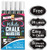 Liquid Chalk Marker Pen - White Dry Erase Marker - Chalk Markers for Chalkboard Signs, Windows, Blackboard, Glass - 6mm Reversible Tip (5 Pack) - 24 Chalkboard Labels Included