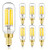 T6 LED Bulb, 60W Candelabra Dimmable Chandelier Light Bulbs 4000K Daylight White Clear 600lm 6W E12 Vintage Tube LED Filament Edison Candle Bulb with Decorative 6Pack.