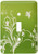 3dRose lsp_36118_1"Floral Pattern In White On A Tree Green Background With Dove And Butterflies. Single Toggle Switch