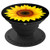 Sunflower Yellow Sun Flower Decor Girasol Black Background PopSockets Grip and Stand for Phones and Tablets