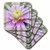 3dRose cst_32651_4 Framed Dahlia Rumi Flower Inspirational Quotes-Ceramic Tile Coasters, Set of 8