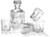 Bormioli Rocco Selecta Collection Whiskey Gift Set - Sophisticated Etched 33.75oz Decanter & 6 9.5oz Glass Tumblers With Starburst Detailing - For Whiskey, Bourbon, Scotch & Liquor
