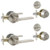Front Door Entry Lever Lockset and Single Cylinder Deadbolt Combination Set, Satin Nickel Finish, Keyed Alike Entrance Lever Door Handle Lockset for Office and Front Door, Pack of 2