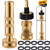Garden Hose Nozzle High Pressure Hose Nozzle Jet Sweeper Sprayer Hose Shut Off Valve Solid Brass Sweeper Nozzle with 10 Pieces 3/4 Inch Rubber Gaskets for Garden Hose Watering