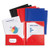Blue Summit Supplies Plastic Two Pocket Folders, Reinforced Corners, Durable 2 Pocket Folder with Corner Flaps Inside to Hold Papers in Place, Assorted Bold Colors, 6 Pack