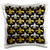 3dRose pc_171861_1 Gold and Silver Colored Fleur De Lis Pattern Black Background Pillow Case, 16" x 16"