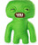 Fuggler Funny Ugly Monster 9 Squidge Plush Creature Teeth - Green