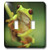 3dRose lsp_10387_2 Green Tree Frog On A Twig Double Toggle Switch
