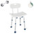 GreenChief Shower Chair with Removable Back 300lb - Heavy Duty Shower Bench with Free Grab Bar for Disabled, Seniors, Elderly & Handicap