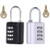 Combination Lock Set 4 Digit Padlock Locker Lock Combo Lock Gym Locker School Locker Employee Locker for Outdoor Fence ?Key and Combination Lock?2 Pack?