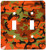 3dRose lsp_60457_2 Hunter Camouflage Pattern Double Toggle Switch, Orange