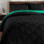 Basic Beyond Down Alternative Mint Leaf/Black Comforter Set Queen - Reversible Bed Comforter with 2 Pillow Shams for All Seasons