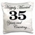 3D Rose Happily Married 35 Years and Counting Black Pillow Case, 16" x 16"