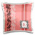 3D Rose Monogram Initial K in Pink White and Black Pillow Case, 16" x 16"