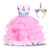 KABETY Baby Girl Unicorn Costume Pageant Flower Princess Party Dress with Headband (140cm, Ruffles Pink)