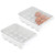 mDesign Stackable Plastic Covered Egg Tray Holder, Storage Container and Organizer for Refrigerator, Carrier Bin with Lid with Handle - Holds 12 Eggs - 2 Pack - White/Clear