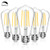 LANGREE Vintage Edison Led Bulb, Dimmable ST58 LED Light Bulbs, Equivalent 60W, Daylight White 4000k, E26 Medium Base, LED Filament Bulbs, Pack of 5