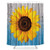 LIGHTINHOME Sunflower Wooden Shower Curtain Floral Wood Rustic Bright Yellow Nature Spring Plant Gradient Blue Fabric Waterproof Bathroom Home Decor Set 72x72 Inch 12 Plastic Hooks