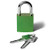 Padlock Aluminum Safety Padlock Keyed Different, Engravable Love Lock (Green)
