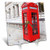 3dRose dc_56177_1 London's Famous Red Phone Booths Desk Clock, 6 by 6-Inch