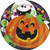 Unique tableware Happy Halloween Party Dessert Paper Plates, 7", 8 Ct, 7", Orange/White
