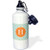 3dRose Letter H Monogram Orange and Blue Quatrefoil Pattern-Sports Water Bottle, 21oz (wb_210609_1), 21 oz, Multicolor