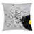 Ambesonne Music Throw Pillow Cushion Cover, Abstract Design Flying Music Notes Disc Album Dancing Nightclub Print, Decorative Square Accent Pillow Case, 18" X 18", Ivory Black
