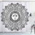 Ambesonne Mandala Shower Curtain, Sun Illustration Yantra Mandala Floral Pattern Bohemian, Cloth Fabric Bathroom Decor Set with Hooks, 70" Long, White and Black