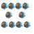 10 Pcs Vintage Ceramic Zinc Alloy Door Knob Handle Pull Drawer Pulls Cabinet Knobs Dresser Wardrobe Pulls Single Hole Pull Handles (Blue)