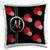 3dRose pc_215261_1 Modern Geometric Black Red Grey Circle Pattern Monogram Letter R - Pillow Case, 16 by 16"