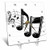 3dRose LLC Music Notes 6 by 6-Inch Desk Clock