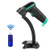 2D Wireless Barcode Scanner with Stand QR Code Scanner USB Cordless Image Reader, Capture 1D 2D QR PDF417 Bar Codes from Paper and Screen, with Auto Sensing for Supermarket Library Inventory