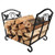 Amagabeli Fireplace Log Holder Wrought Iron Indoor Fire Wood Stove Stacking Rack Logs Bin Firewood Storage Carrier for Outdoor Fireplace Pit Decorative Wood Holders Fire Place Tools Accessories Black