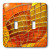 3dRose LLC lsp_100774_2 Old Pottery in Orange N Yellow Double Toggle Switch