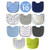 Neat Solutions 10 Pack Water Resistant Bib Set Blue/Grey Assorted