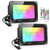 Onforu 2 Pack 60W Color LED Flood Lights, RGB LED Flood Light with Remote Control, IP66 Waterproof Outdoor Indoor Color Changing Floodlight, Dimmable Wall Washer Light for Party, Garden, Landscape