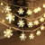 BIMOUR Christmas Lights, Snowflake String Lights 19.6 ft 40 LED Fairy Lights Battery Operated Waterproof for Xmas Garden Patio Bedroom Party Decor Indoor Outdoor Celebration Lighting, Warm White
